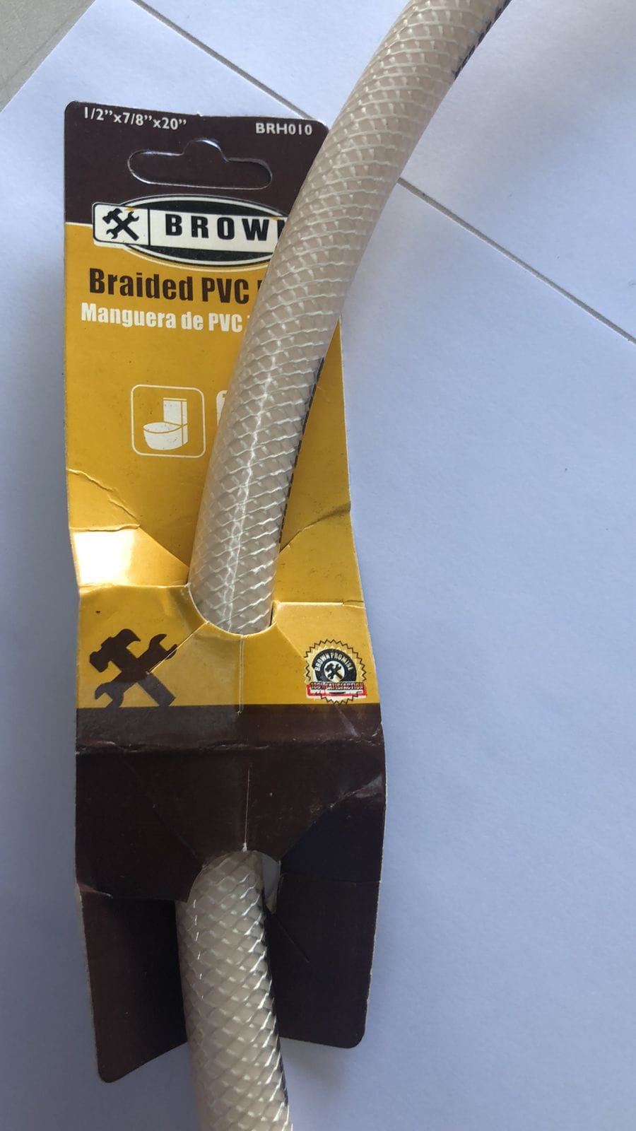 Brown's Ball Cok Nut 1/2 in. compression inlet x 7/8 in. ballcock nut outlet, flexible braided polymer water connector, corrosion resistant Brown's Ball Cok Nut 1/2 in. compression inlet x 7/8 in. ballcock nut outlet, flexible braided polymer water connector, corrosion resistant